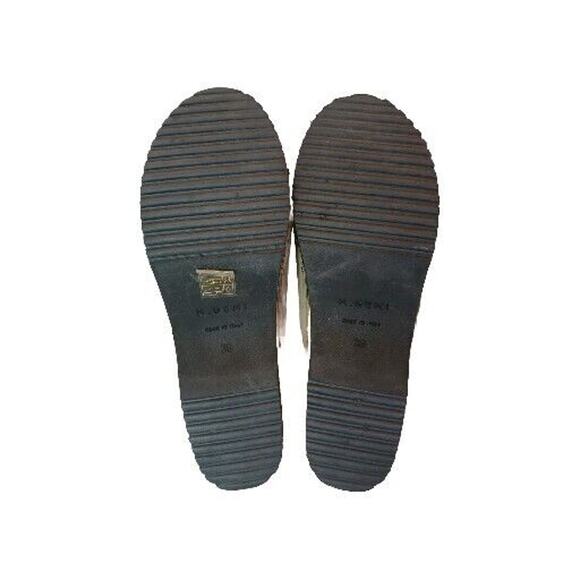 M Gemi Greta Shearling Mule Clog 7.5 US 38 EUR Platform Studded Beige Suede - Picture 6 of 7